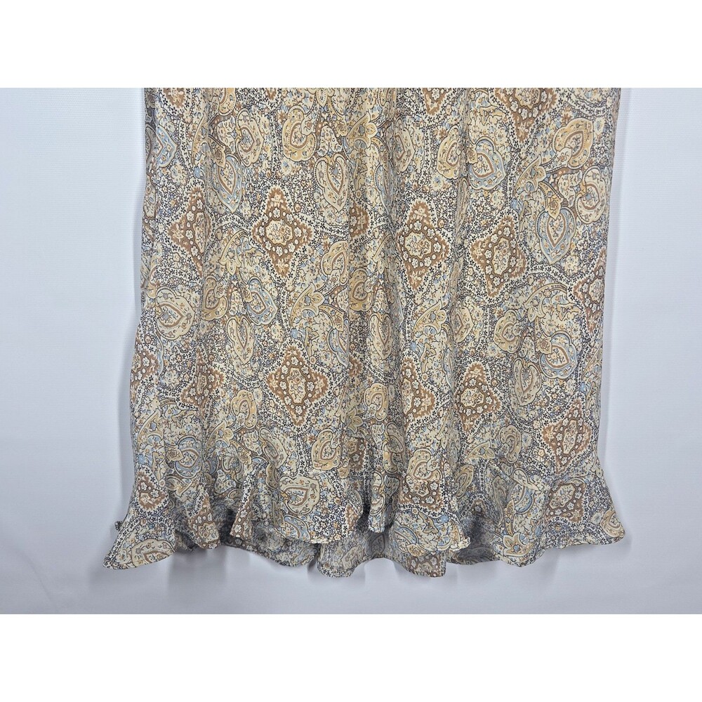 MLLE GABRIELLE PAISLEY RUFFLE HEM SLIP DRESS 12 LISA LOEB FRIENDS GRUNGE 90s Y2K - Picture 7 of 9